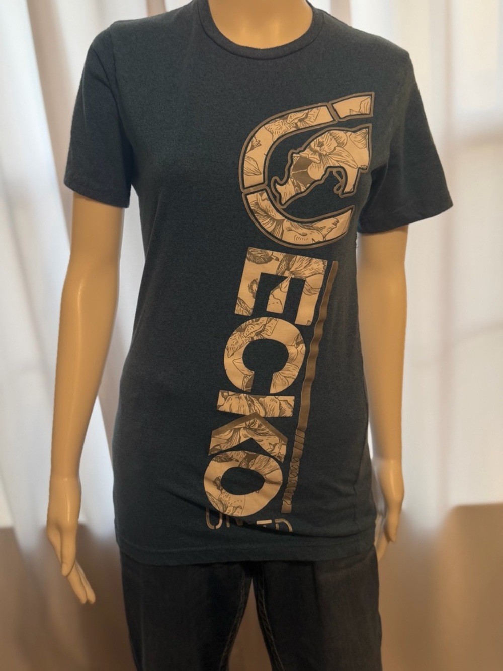 Ecko Unltd Men’s Floral Rhino Logo T-Shirt Blue Size M Y2K Streetwear Skater